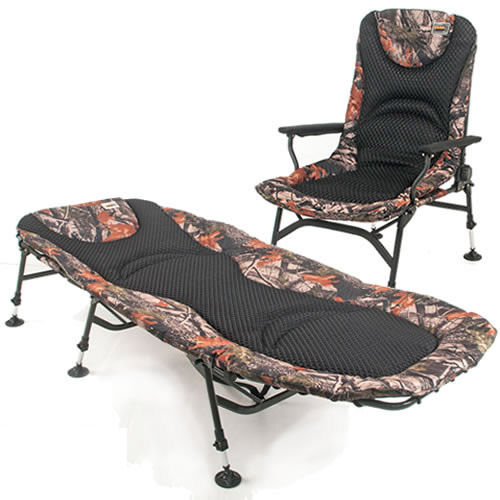 Bed Chair Carp Design Camo Line Evo 6 Pieds + Level Chair Carp Design Camo Line Evo