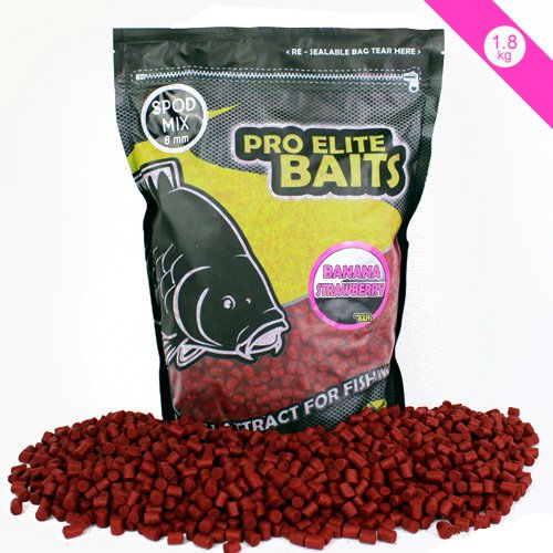 Pellets Pro Elite Baits Banana & Strawberry Spod Mix 8mm 1.8kg Carpe