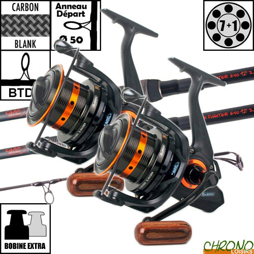 Ensemble Carp Design Slim Fighter Evo 12' 3.5lbs Gk9000 (les 2) Carpe