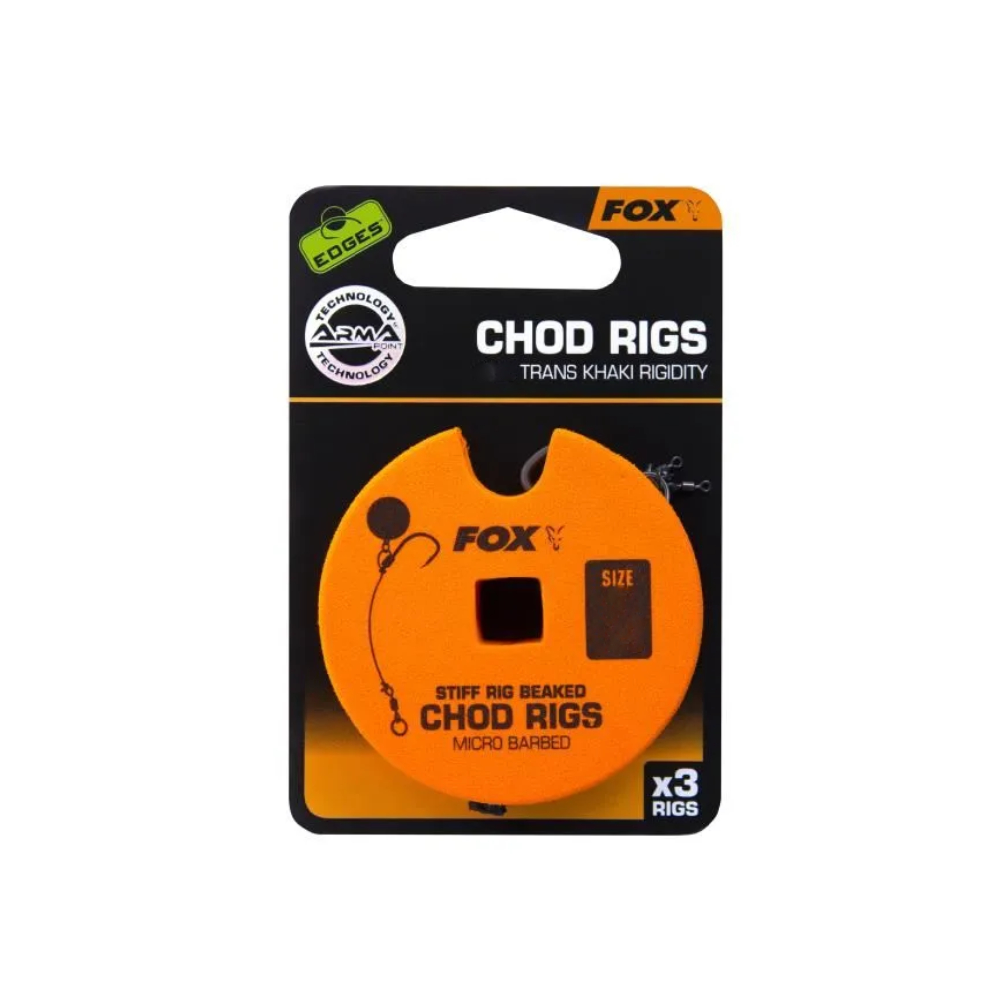 Bas De Ligne Fox Edges Stiff Chod Rig Standard (par 3) Carpe - Taille D'hameçons: N° 6