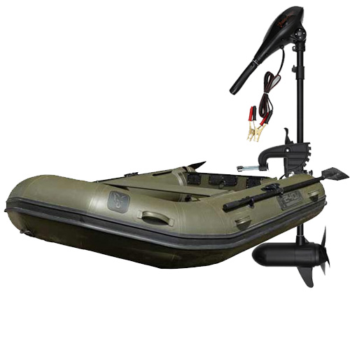 Bateau Pneumatique Fox 240x Boat Plancher Air + Moteur Electrique Fox 55 55lbs 12v