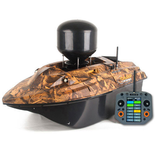 Bateau Amorceur Carp Design V80 Evo+ Gps Camo + Epandeur D'appâts Carp Design Pour Bateau V80
