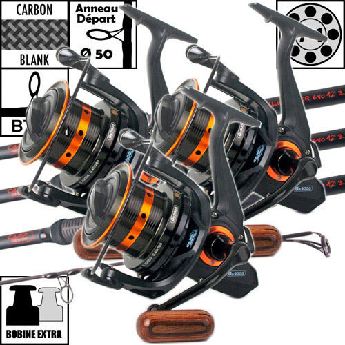 Ensemble Carp Design Slim Fighter Evo 12' 3.5lbs Gk9000 (les 3) Carpe