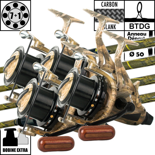 Ensemble Carp Design Slim Fighter Camo 13' 3.5lbs Gfr9000 (les 4) Carpe