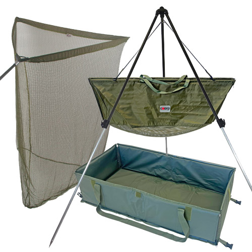 Matelas De Réception Ccarp Square Protect + Trépied De Pesée Ccarp + Epuisette Ccarp 42'' Télescopique + Sac De Pesée Ccarp