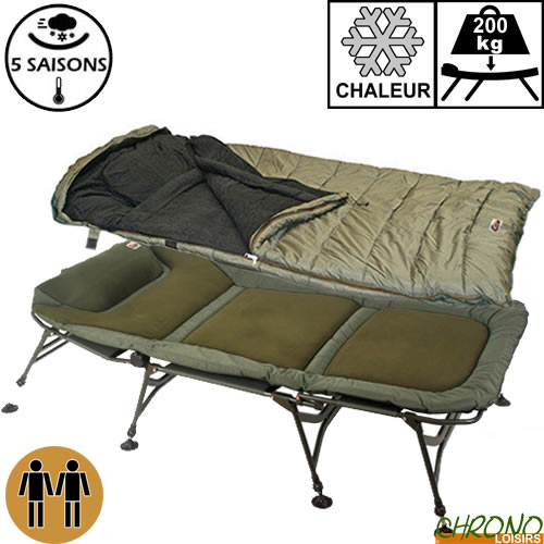 Bed Chair Ccarp Strength Power 2 Places 8 Pieds + Duvet Ccarp 2 Places 5 Saisons