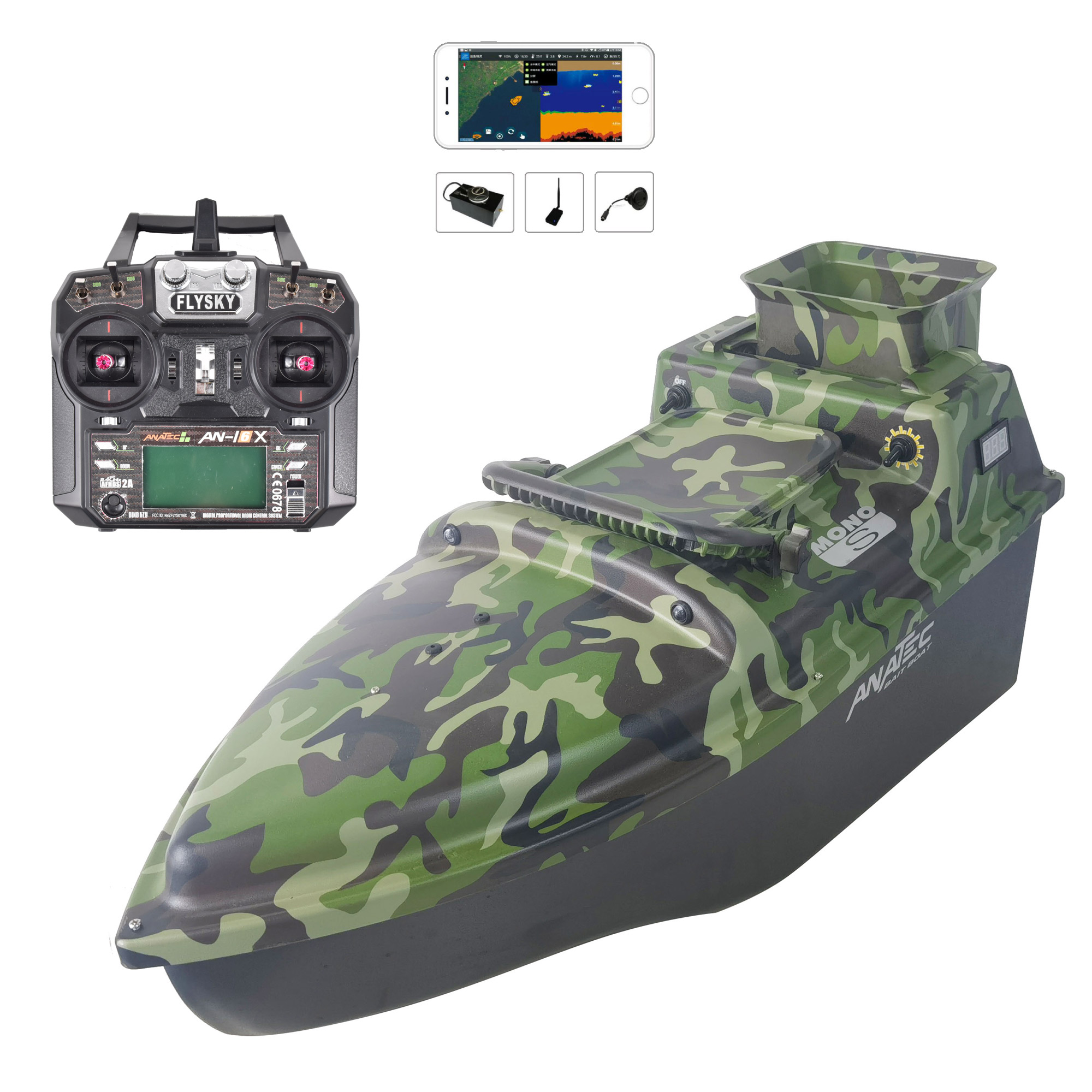 Bateau Amorceur Anatec Monocoque S Forest Lithium 16a An-i6x Autopilote Fishing Robot Carpe