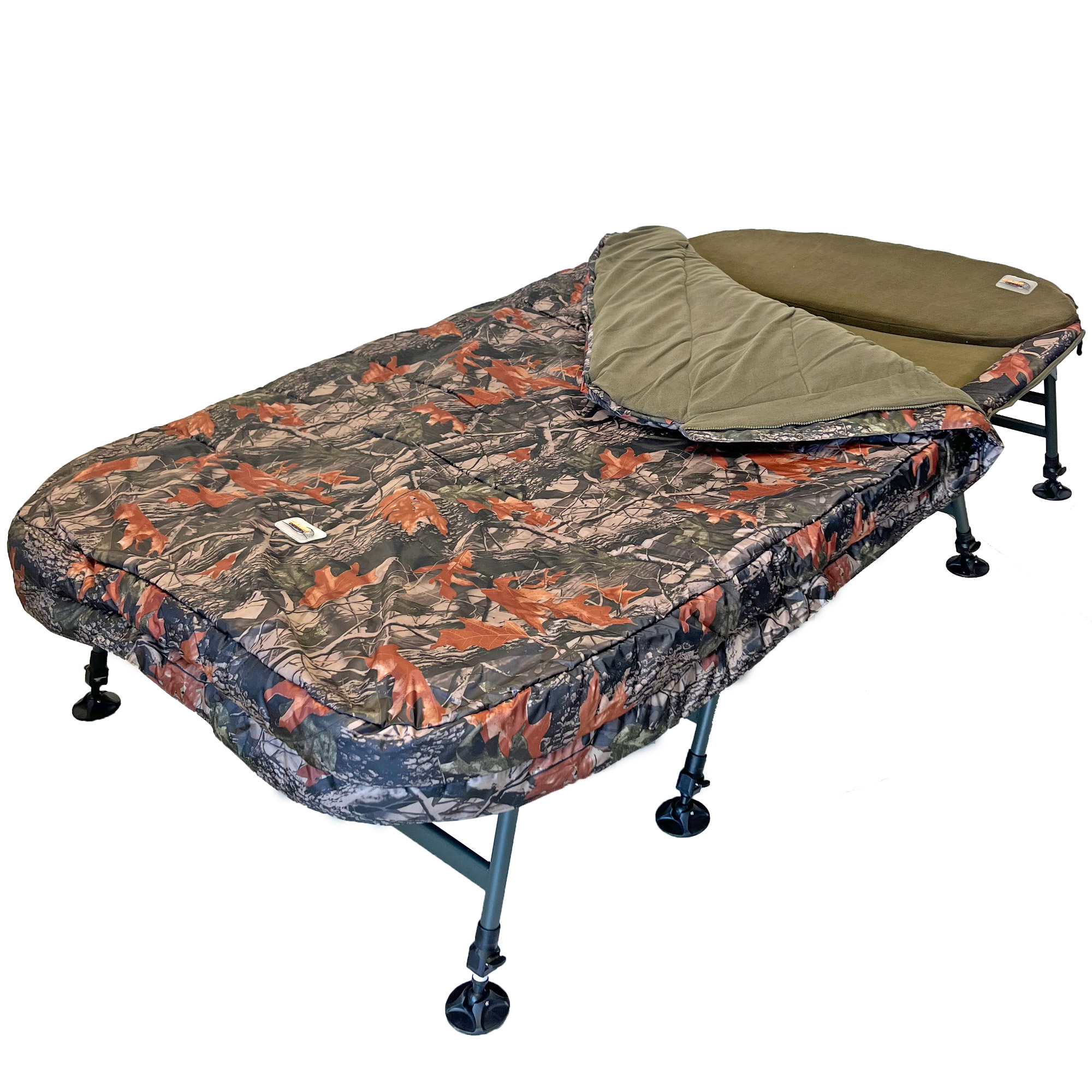 Bed Chair Carp Design Camo Line 2 Places 8 Pieds 4 Saisons Carpe