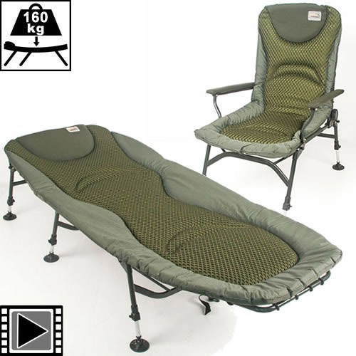 Bed Chair Carp Design Green Line Evo 6 Pieds + Level Chair Carp Design Green Line Evo