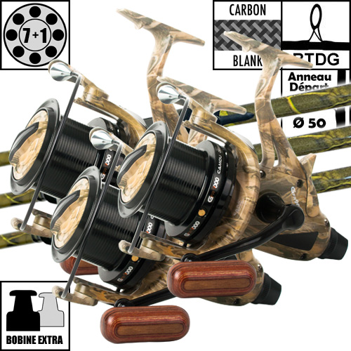 Ensemble Carp Design Slim Fighter Camo 13' 3.5lbs Gfr9000 (les 3) Carpe